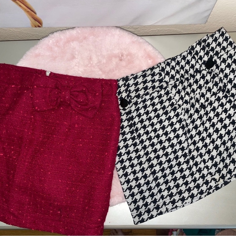 Stylish pink and Black Houndstooth Women's Skirt Set Barbie inspired